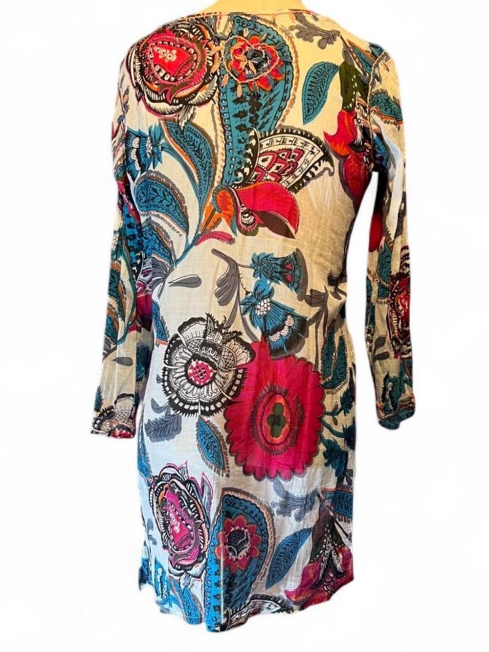 🌺Raj Embroidered Floral Swim Coverup / Tunic Dress - Picture 2 of 5
